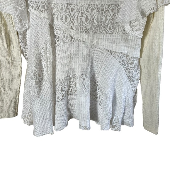 FREE PEOPLE Snowfall Lace Patchwork Ruffle Tunic Top - Picture 5 of 10